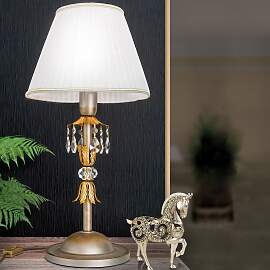 Tischlampe MIRAMARE, silbergold, 1-flammig, mit