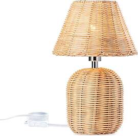 Tischlampe Rattan aus Bambus E14 Nachttischlampe