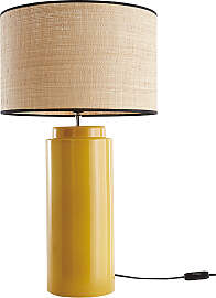 Tischleuchte aus emaillierter Keramik in Gelb mit