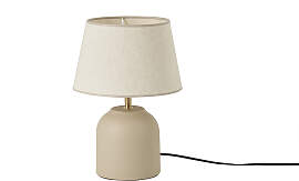 Tischleuchte aus matter Keramik in Beige mit