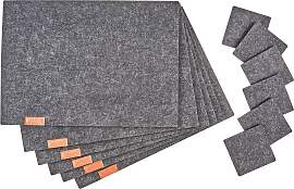 Tischset Felt in Dunkelgrau 12 Stk.