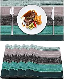 Tischset Leinen Set von 4 Stück Farmhouse Blau