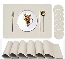 Tischsets 6er Set Kunstleder Tischsets mit