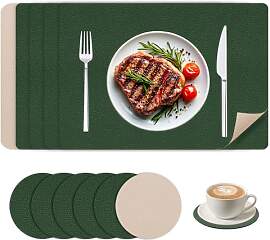 Tischsets Abwaschbar und Untersetzer, 6er