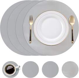 Tischsets Leder und Untersetzer, 4er Set Platzsets 