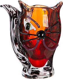 Tischvase GILDE "Gesichtsvase Katze Cat braun 