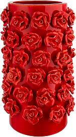 Tischvase GILDE "Vase zylindrisch Roses rot