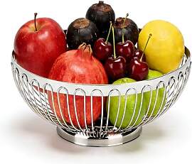 Tissting Obstschale Silber Edelstahl Obsttablett