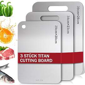Titan Schneidebrett Set 3 Stück - S316 Edelstahl