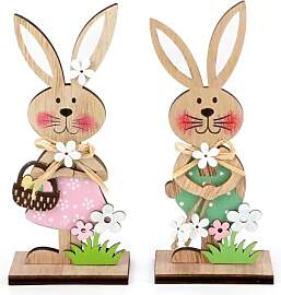 TJHDSF 2 Stück Osterhase aus Holz,19cm Osterdeko