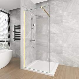 T&K Walk in Duschwand 80x190 cm Golden,