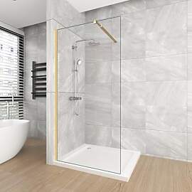 T&K Walk in Duschwand 90x190 cm Golden,