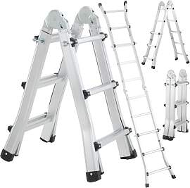 TLGREEN Alu Teleskopleiter 3x2 Stufen, 2.86M