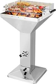 TLGREEN Holzkohlegrill edelstahl 63*48*92cm,