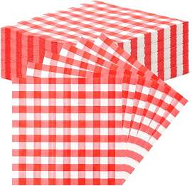 TNSLAND 40PCS Servietten Rot Weiß Kariert