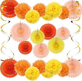 TOAOB Party Deko 19 Stück Seidenpapier Pompons