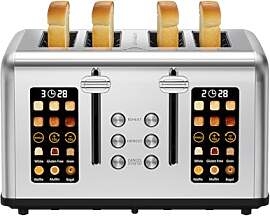 Toaster 4 Scheiben, LED-Touchscreen, Edelstahl
