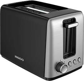 Toaster Joser in Schwarz/Edelstahlfarben