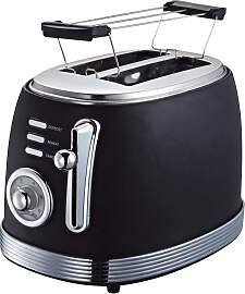 Toaster Retro aus Edelstahl in Schwarz