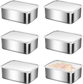 TOATELU Edelstahl Frischhaltedose mit Deckel: 6