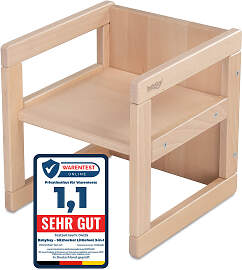 Tobi Kinderstuhl, Natur, Holz, Buche, 32x32x32 cm, 