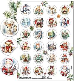 TOBJA Adventskalender Zahlen Aufkleber - 24