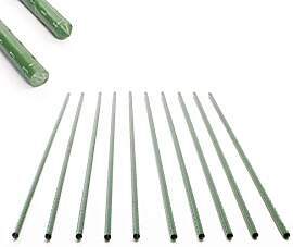 Toboli 10x Pflanzstäbe grün 150 cm Ø 11 mm