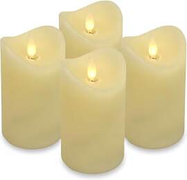 ToCi 4 x LED Kerzen Creme 7,5 x 15 cm –