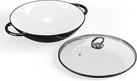 ToCi Wok-Pfanne aus Gusseisen, Emaillierte Pfanne