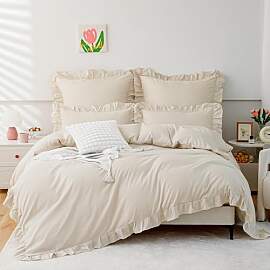 TOCOMOA Rüschen Bettwäsche 135x200 Mädchen,