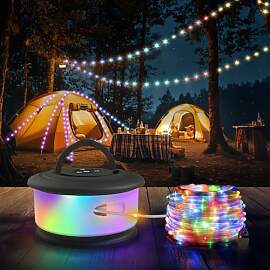 TOHETO 10 m Camping Lichterkette Aufrollbar,