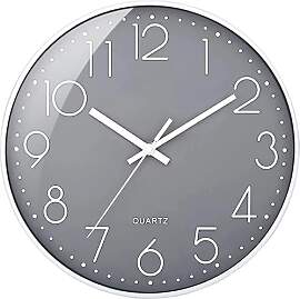TOHOOYO Wanduhr 9 Zoll Batteriebetriebene Uhr