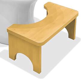 Toilettenhocker Bambus 37x20x17 cm Ergonomischer