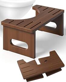 Toilettenhocker Holz, Klappbarer WC Hocker für