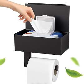 Toilettenpapierhalter Schwarz, Heatigo