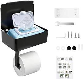 Toilettenpapierhalter Standfuß Schwarz – Ohne