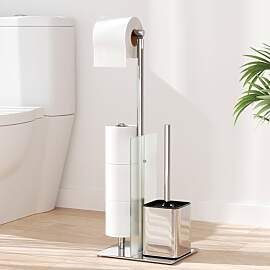 Toilettenpapierhalter Stehend mit WC Bürste -