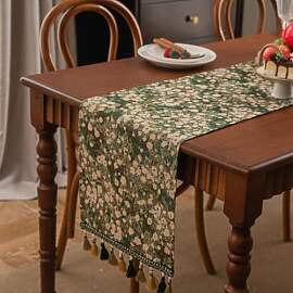 Tokusyou Tischläufer Landhaus Vintage Boho Leinen 