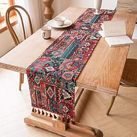 Tokusyou Vintage Tischläufer Leinen Bohemian