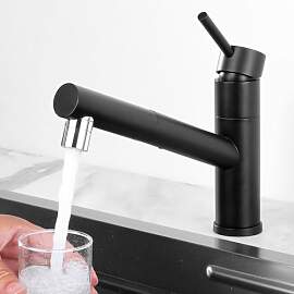 Tondiy Wasserhahn Küche Schwarz mit Brause