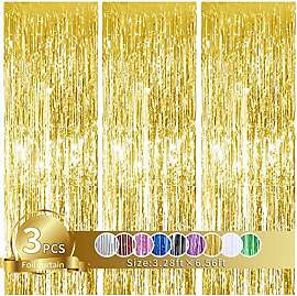 TONIFUL 3 Stück Golden Metallic Lametta
