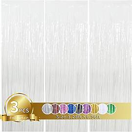 TONIFUL 3 Stück Weiß Metallic Lametta
