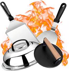 TOOHAO Smash Burger Set, 4-Teilige Grillbesteck