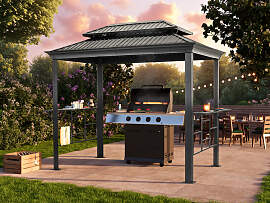 TOOLPORT 2,75x1,8 m Grillpavillon mit Stahldach -