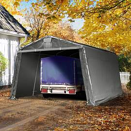 TOOLPORT 3,3x4,7m Zeltgarage, PE-Plane, grau -