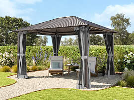 TOOLPORT 3x3,65 m Hardtop-Gartenpavillon, inkl. 4