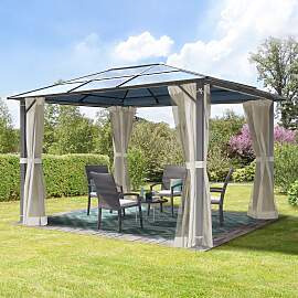 TOOLPORT 3x3,65m Hardtop Gartenpavillon, inkl. 4