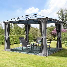 TOOLPORT 3x3,65m Hardtop Gartenpavillon, inkl. 4