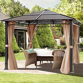 TOOLPORT 3x3 m Hardtop Gartenpavillon, inkl. 4