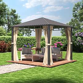 TOOLPORT 3x3 m Hardtop Gartenpavillon, inkl. 4